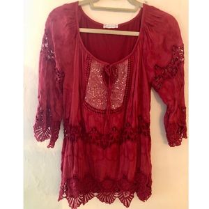 Made In Italy Burgundy Tunic